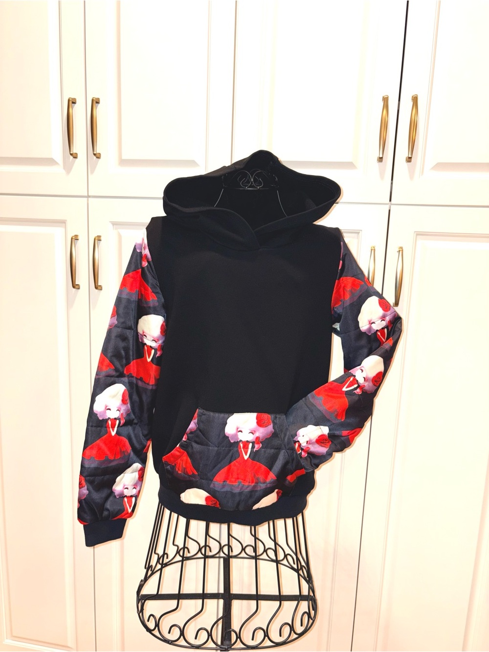 OPOP Black Colorblock Graphic Pullover Hoodie